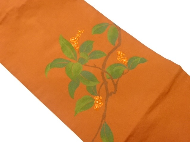 リサイクル　枝葉に小花模様織出し名古屋帯